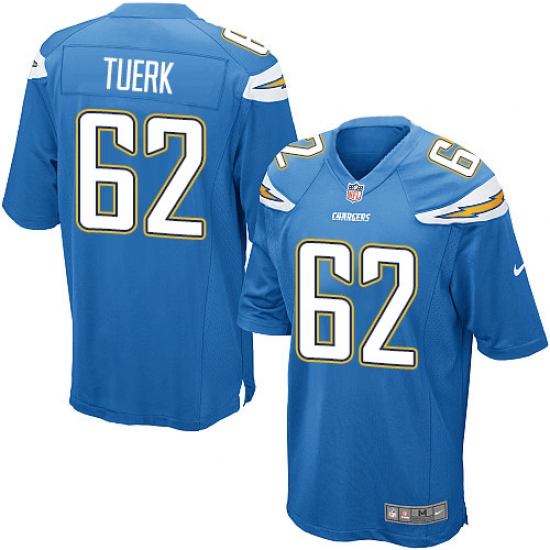 Men's Nike Los Angeles Chargers #62 Max Tuerk Game Electric Blue Alternate NFL Jersey - Ujersey