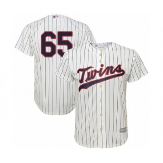 Youth Minnesota Twins #65 Trevor May Authentic Cream Alternate Cool Base Baseball Player Jersey