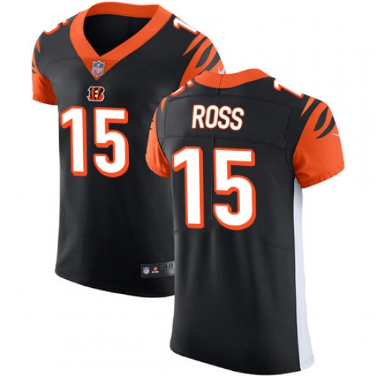 Men's Nike Cincinnati Bengals #15 John Ross Black Team Color Vapor Untouchable Elite Player NFL Jersey