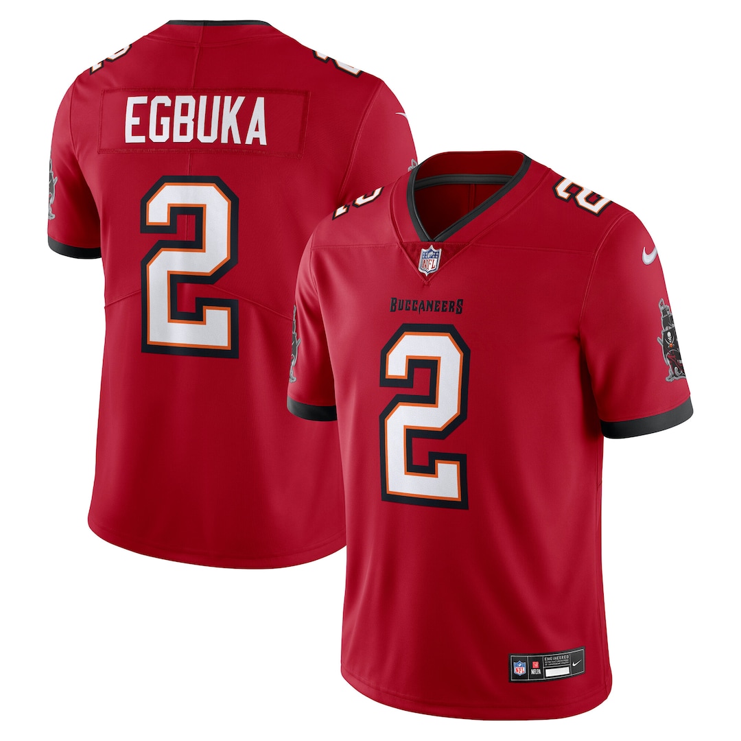 Men's Tampa Bay Buccaneers Emeka Egbuka Nike Red Vapor Untouchable Stitched Limited Jersey - Ujersey