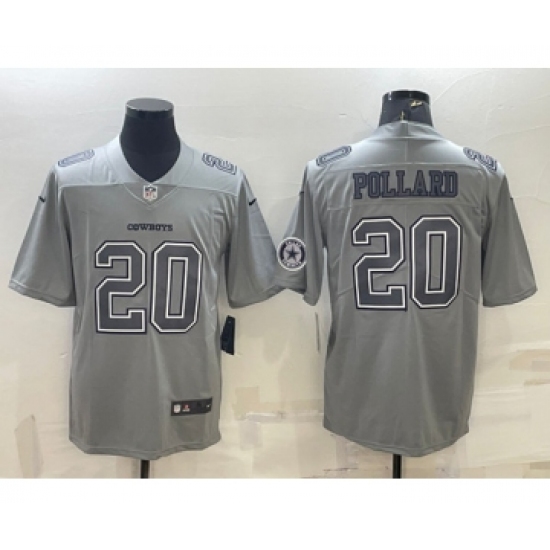 Men's Dallas Cowboys #20 Tony Pollard With Patch Gray Atmosphere Fashion Stitched Jersey - Ujersey
