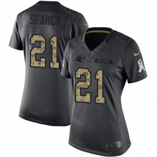 Women's Nike Carolina Panthers #21 Da'Norris Searcy Limited Black 2016 Salute to Service NFL Jersey - Ujersey