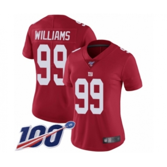 Women's New York Giants #99 Leonard Williams Red Limited Red Inverted Legend 100th Season Football Jersey - Ujersey