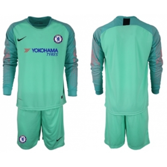 Chelsea Blank Green Goalkeeper Long Sleeves Soccer Club Jersey