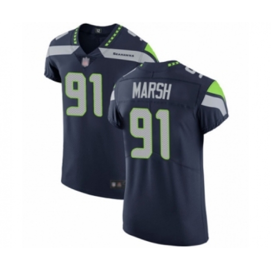 Men's Seattle Seahawks #91 Cassius Marsh Navy Blue Team Color Vapor Untouchable Elite Player Football Jersey - Ujersey