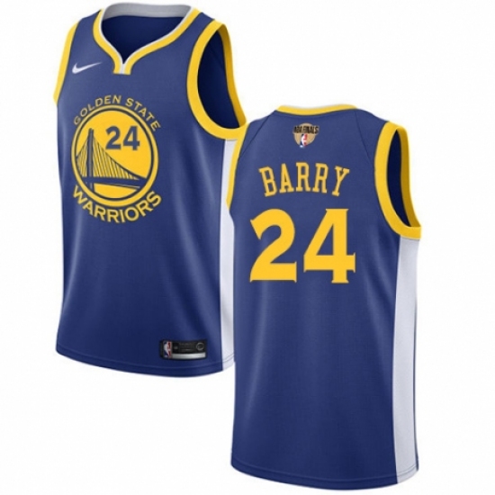 Men's Nike Golden State Warriors #24 Rick Barry Swingman Royal Blue Road 2018 NBA Finals Bound NBA Jersey - Icon Edition - Ujersey