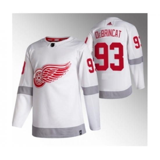 Men's Detroit Red Wings #93 Alex DeBrincat White 2020-21 Reverse Retro Stitched Jersey - Ujersey
