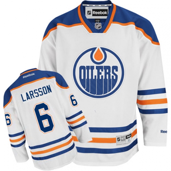 Youth Reebok Edmonton Oilers #6 Adam Larsson Authentic White Away NHL Jersey - Ujersey