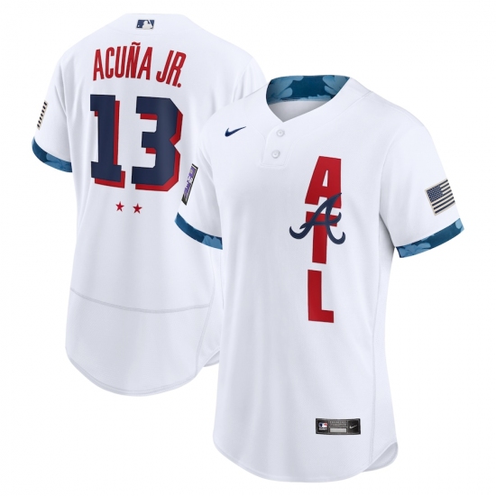 Men's Atlanta Braves #13 Ronald Acuña Jr. Nike White 2021 MLB All-Star Game Authentic Player Jersey - Ujersey