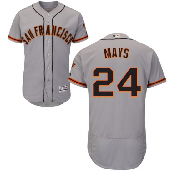 Men's Majestic San Francisco Giants #24 Willie Mays Grey Road Flex Base Authentic Collection MLB Jersey - Ujersey
