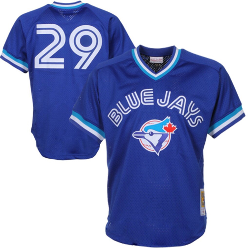 Men's Toronto Blue Jays Joe Carter Mitchell & Ness Royal Authentic Batting Practice Jersey - U-jersey