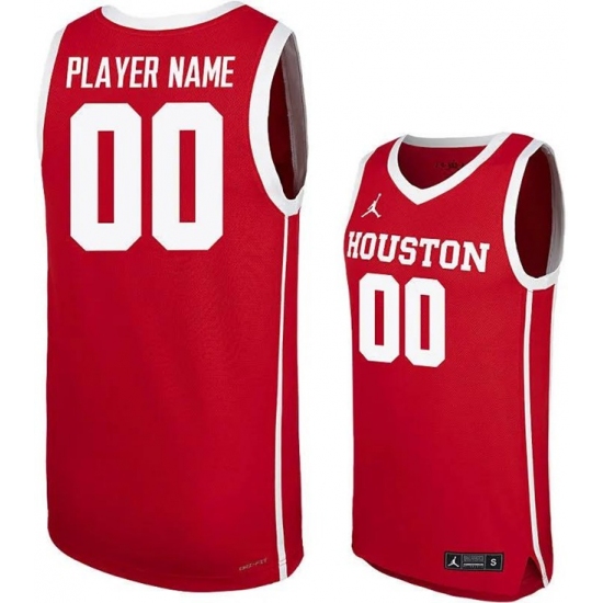 Men's Houston Cougars Active Player Custom Red Stitched Basketball Jersey - Ujersey