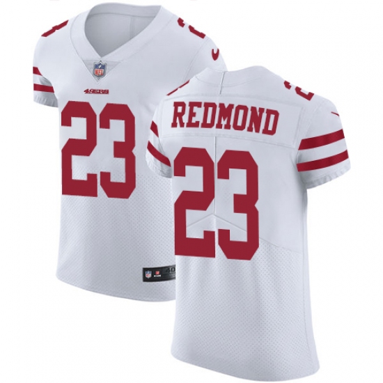 Men's Nike San Francisco 49ers #23 Will Redmond White Vapor Untouchable Elite Player NFL Jersey - Ujersey