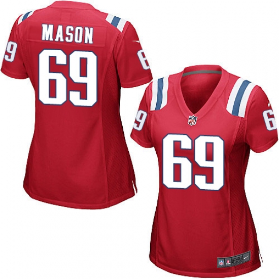 Women's Nike New England Patriots #69 Shaq Mason Game Red Alternate NFL Jersey - Ujersey