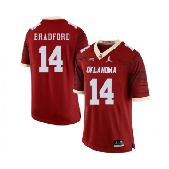 Oklahoma Sooners 14 Sam Bradford Red 47 Game Winning Streak College Football Jersey - Ujersey