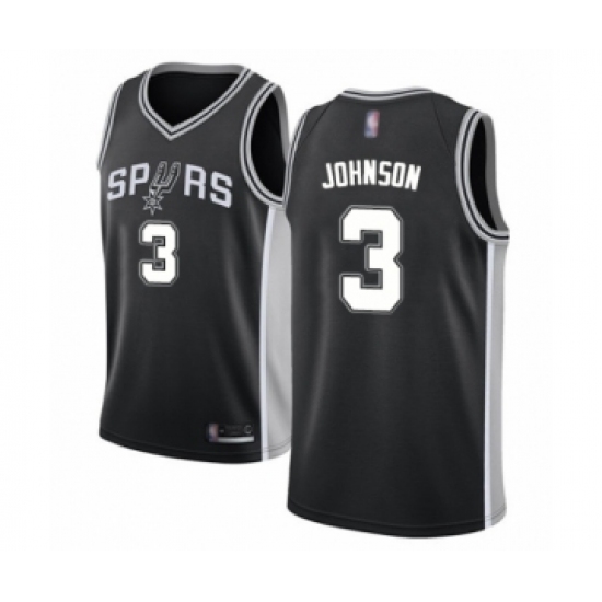 Youth San Antonio Spurs #3 Keldon Johnson Swingman Black Basketball Jersey - Icon Edition