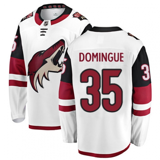 Youth Arizona Coyotes #35 Louis Domingue Fanatics Branded White Away Breakaway NHL Jersey - Ujersey