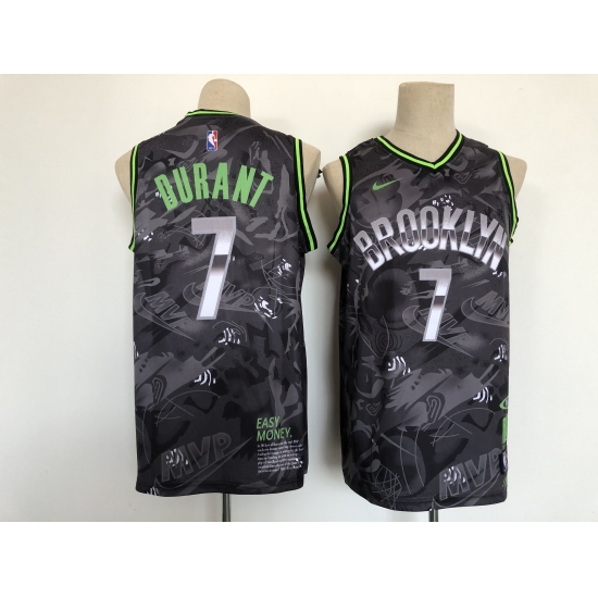 Men's Brooklyn Nets #7 Kevin Durant Black Authentic Jersey - Ujersey