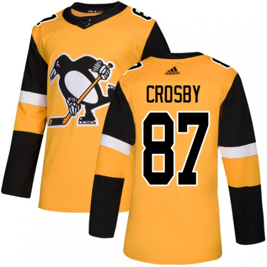 Men's Adidas Pittsburgh Penguins #87 Sidney Crosby Premier Gold Alternate NHL Jersey - Ujersey