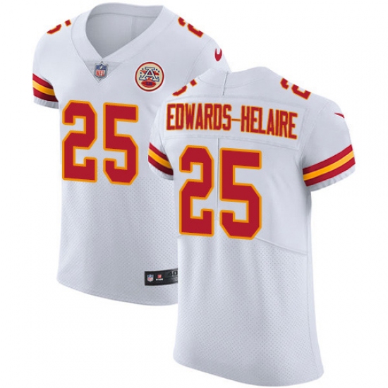 Men's Kansas City Chiefs #25 Clyde Edwards-Helaire White Stitched New Elite Jersey - Ujersey
