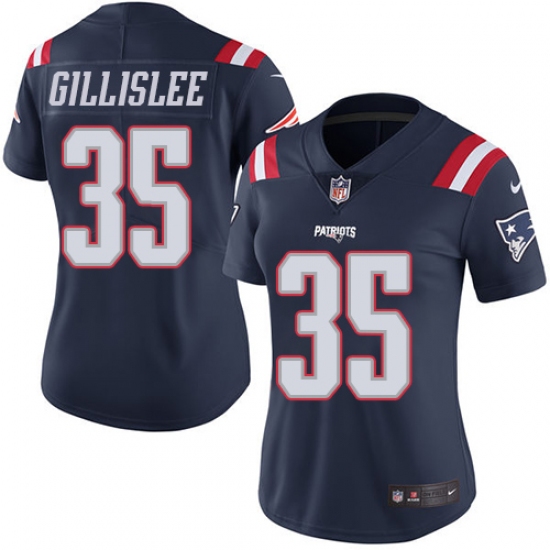 Women's Nike New England Patriots #35 Mike Gillislee Limited Navy Blue Rush Vapor Untouchable NFL Jersey - Ujersey