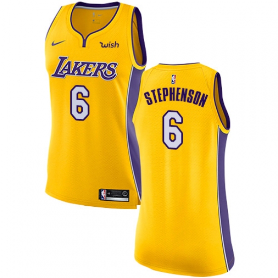 Women's Nike Los Angeles Lakers #6 Lance Stephenson Swingman Gold NBA Jersey - Icon Edition - Ujersey