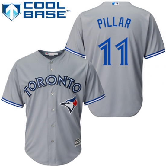 Women's Majestic Toronto Blue Jays #11 Kevin Pillar Authentic Grey MLB Jersey - Ujersey