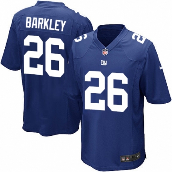 Men's Nike New York Giants #26 Saquon Barkley Game Royal Blue Team Color NFL Jersey - Ujersey