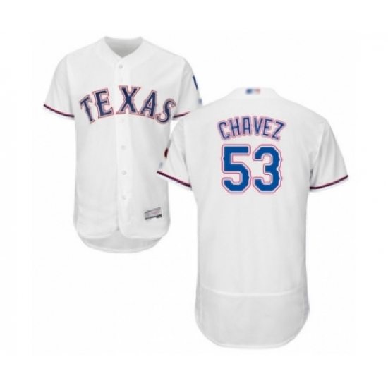 Men's Texas Rangers #53 Jesse Chavez White Home Flex Base Authentic Collection Baseball Player Jersey - Ujersey