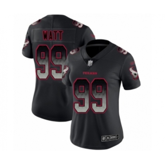 Women's Houston Texans #99 J.J. Watt Limited Black Smoke Fashion Football Jersey - Ujersey