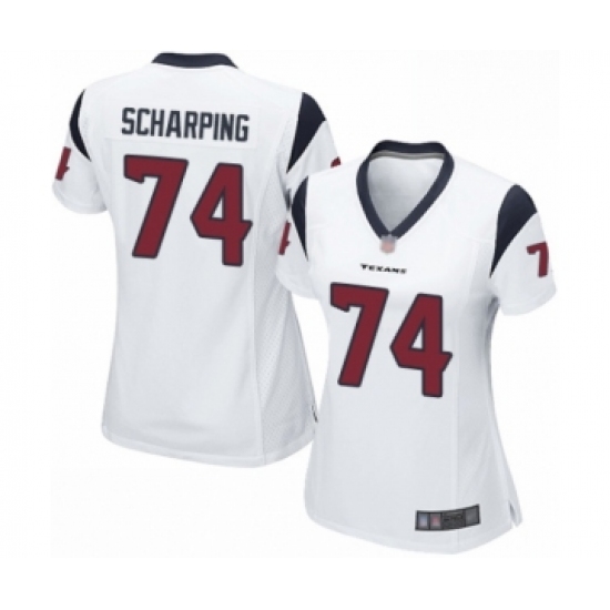 Women's Houston Texans #74 Max Scharping Game White Football Jersey - Ujersey