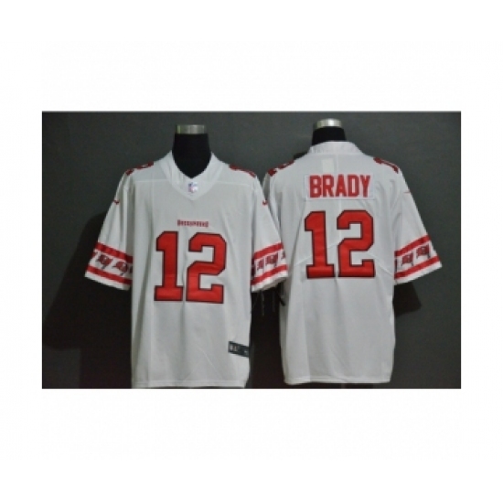 Men's Tampa Bay Buccaneers #12 Tom Brady White Team Logo Fashion Limited Player Football Jersey - Ujersey