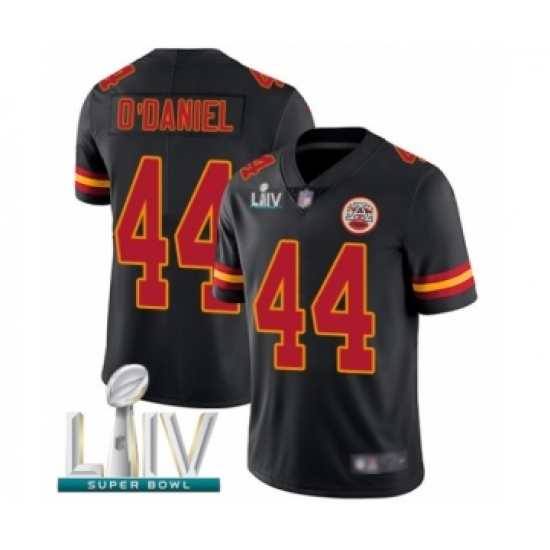 Men's Kansas City Chiefs #44 Dorian O'Daniel Limited Black Rush Vapor Untouchable Super Bowl LIV Bound Football Jersey - Ujersey