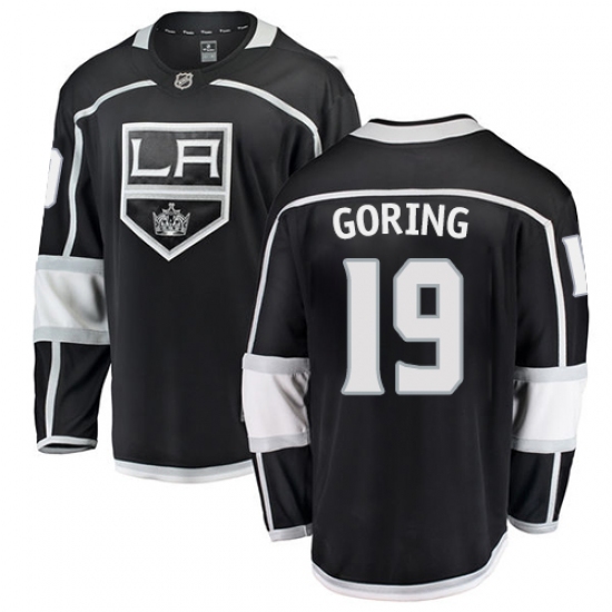 Men's Los Angeles Kings #19 Butch Goring Authentic Black Home Fanatics Branded Breakaway NHL Jersey - Ujersey