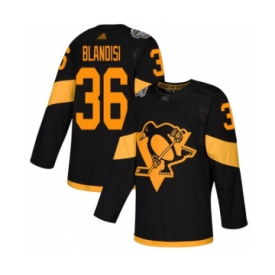 Men's Pittsburgh Penguins #36 Joseph Blandisi Authentic Black 2019 Stadium Series Hockey Jersey - Ujersey