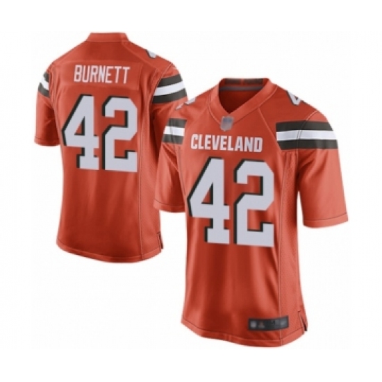 Men's Cleveland Browns #42 Morgan Burnett Game Orange Alternate Football Jersey - Ujersey