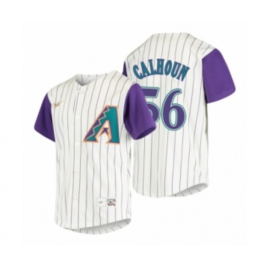 Men's Arizona Diamondbacks #56 Kole Calhoun Nike Cream 2020 Cooperstown Collection Alternate Jersey - Ujersey