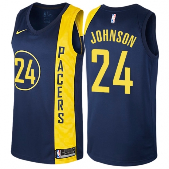 Women's Nike Indiana Pacers #24 Alize Johnson Swingman Navy Blue NBA Jersey - City Edition