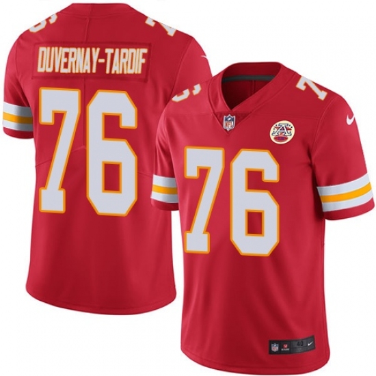 Men's Nike Kansas City Chiefs #76 Laurent Duvernay-Tardif Red Team Color Vapor Untouchable Limited Player NFL Jersey - Ujersey