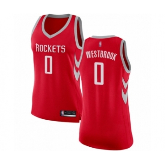 Women's Houston Rockets #0 Russell Westbrook Swingman Red Basketball Jersey - Icon Edition - Ujersey