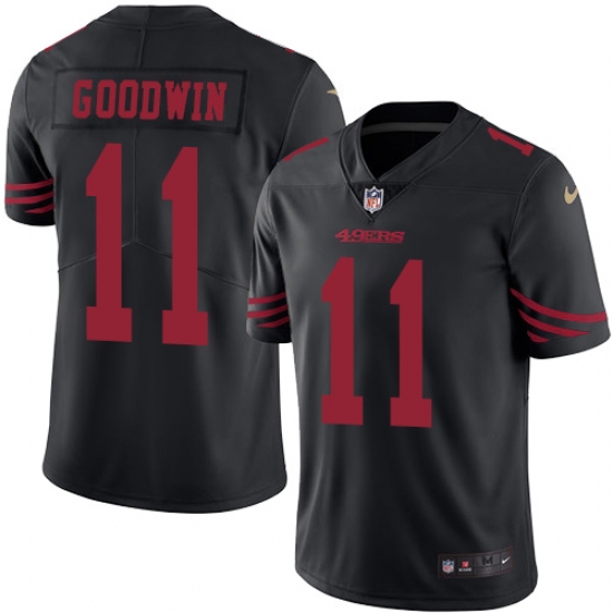 Men's Nike San Francisco 49ers #11 Marquise Goodwin Limited Black Rush Vapor Untouchable NFL Jersey - Ujersey