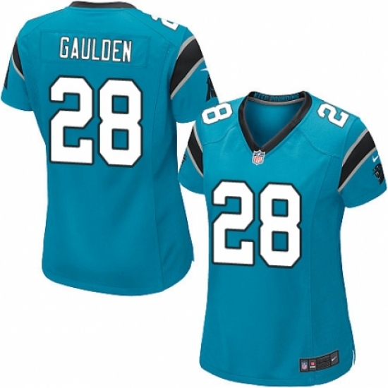 Women's Nike Carolina Panthers #28 Rashaan Gaulden Game Blue Alternate NFL Jersey - Ujersey
