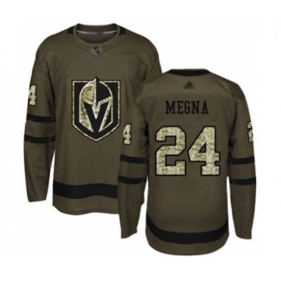 Men's Vegas Golden Knights #24 Jaycob Megna Authentic Green Salute to Service Hockey Jersey - Ujersey
