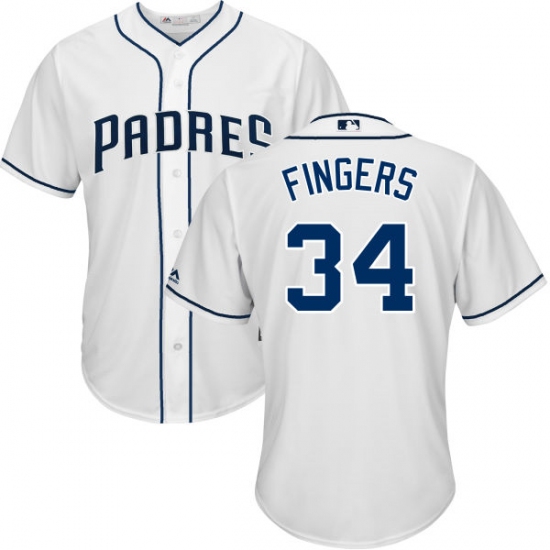 Men's Majestic San Diego Padres #34 Rollie Fingers Replica White Home Cool Base MLB Jersey - Ujersey