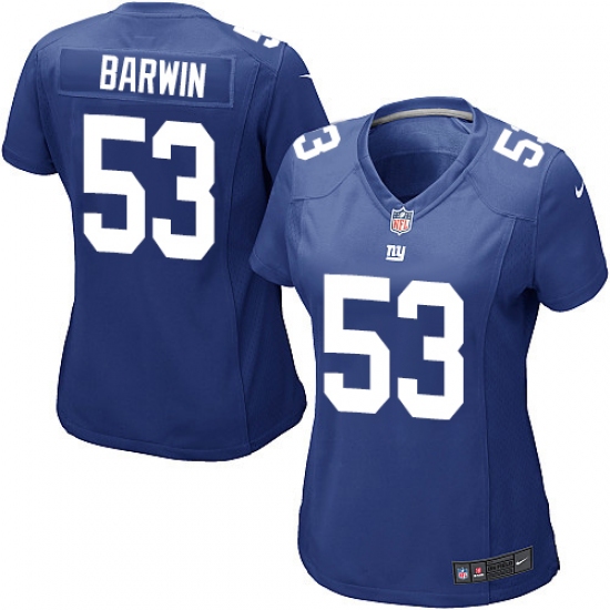Women's Nike New York Giants #53 Connor Barwin Game Royal Blue Team Color NFL Jersey - Ujersey