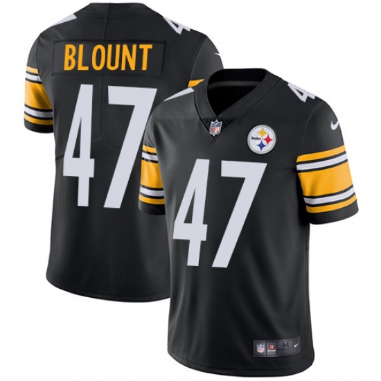 Youth Nike Pittsburgh Steelers #47 Mel Blount Black Team Color Vapor Untouchable Limited Player NFL Jersey - Ujersey
