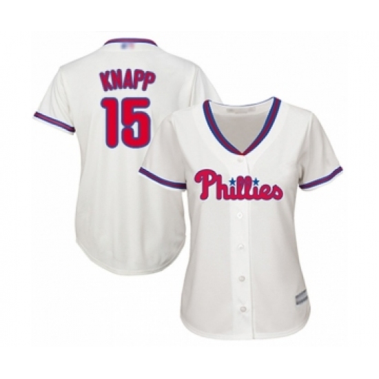 Women's Philadelphia Phillies #15 Andrew Knapp Authentic Cream Alternate Cool Base Baseball Player Jersey