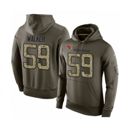 Football Arizona Cardinals #59 Joe Walker Green Salute To Service Men's Pullover Hoodie