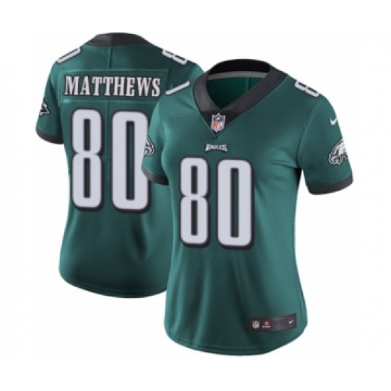 Women's Nike Philadelphia Eagles #80 Jordan Matthews Midnight Green Team Color Vapor Untouchable Limited Player NFL Jersey - Ujersey
