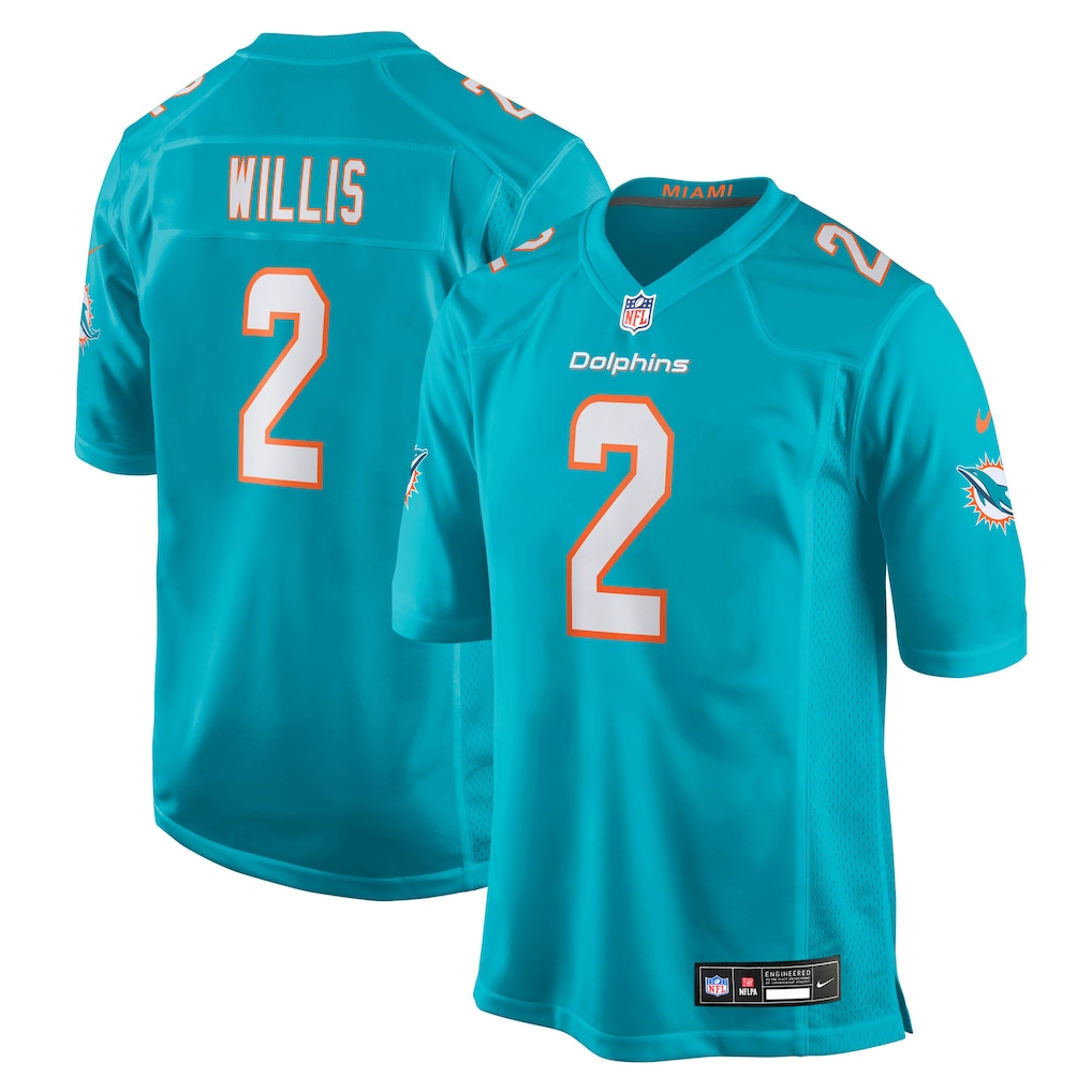 Men's Miami Dolphins Malik Willis Nike Aqua Game Jersey
